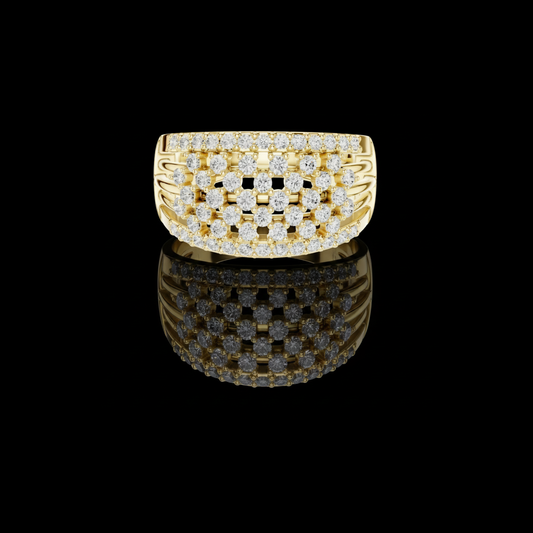 0.89 TCW Infinite Sparkle Multi Row Lab Grown Diamond Cascade Ring in Polished Gold