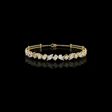 1.04 TCW Majestic Moissanite Bracelet with Alternating Marquise, Oval, Pear and Emerald Cut Diamonds