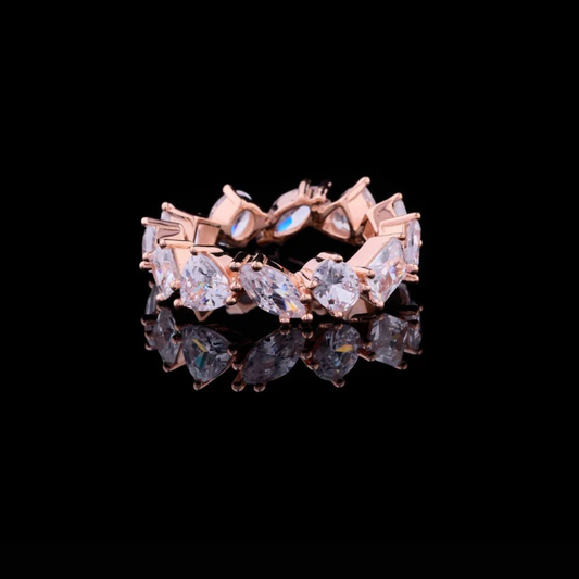 Mixed Shape Lab Grown Diamond Eternity Delicate Band Ring