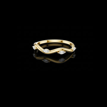 0.10 TCW Minimalist Crossover Lab Grown Marquise Diamond Ring for Women Band