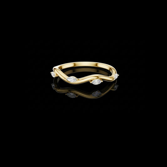 0.10 TCW Minimalist Crossover Lab Grown Marquise Diamond Ring for Women Band