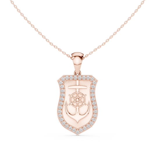 Dainty Geometric Shield Jewelry Pendant with Moissanite