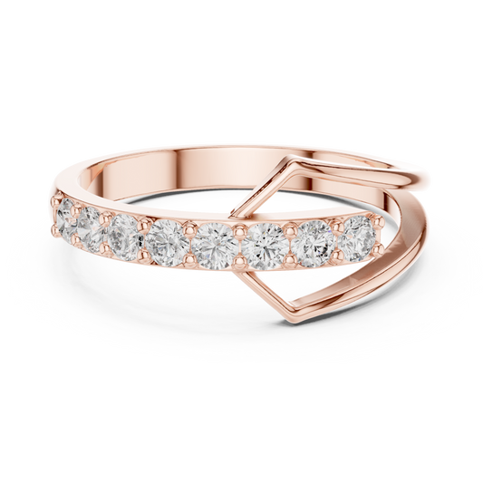 Geometric Crossover Lab Grown Diamond Ring