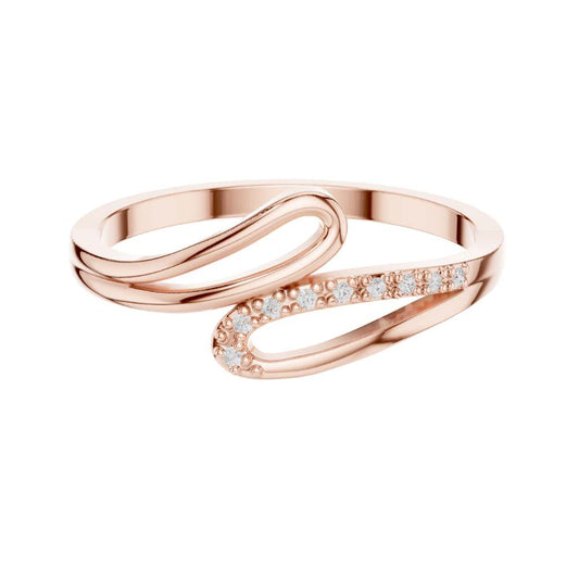 Open Swirl Round Moissanite Diamond Pave Ring