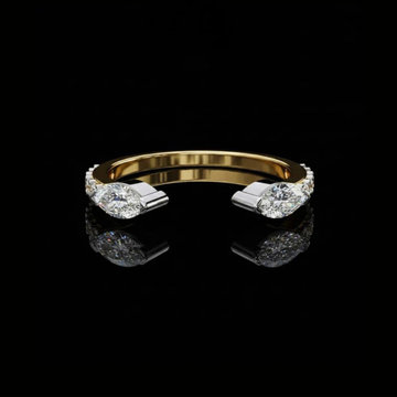 0.31 CT Modern Marquise Cut Lab Grown Diamond Open Bypass Band for Women