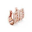 Openwork Lattice Multi Row Lab Grown Diamond Wide Huggie Earrings
