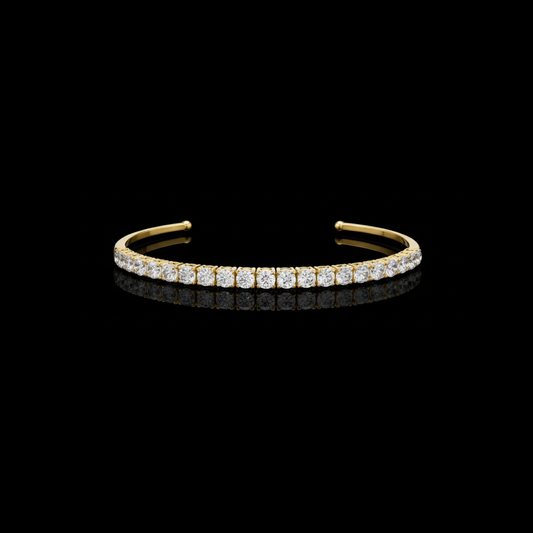 2.31 TCW Dazzling Open Round Moissanite Diamond Cuff Bracelet with Brilliant Cut Stones