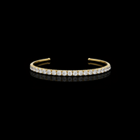 3 MM Prong Set Round Lab Grown Diamond Open Bracelet for Women