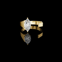Marquise Cut Lab Grown Solitaire Open Band Statement Ring