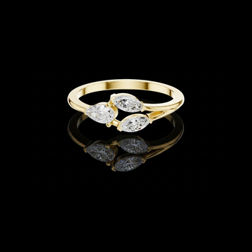 0.38 TCW Elegant Pear and Double Marquise Cut Lab Grown Diamond Open Band Ring