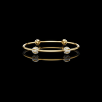 Round Moissanite Diamond Bracelet with Pave Studded Orb Accents