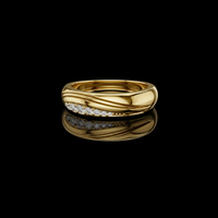 Round Cut Lab Grown Diamond Curved Wedding Band