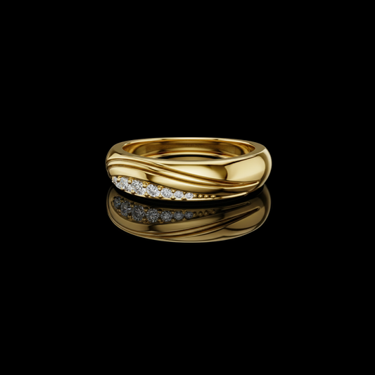 0.14 TCW Flow Lab Grown Diamond Band with Sculpted Curves and Precision Set Accents