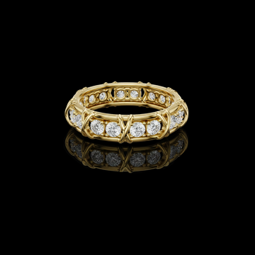 1.17 TCW Timeless Radiance Handcrafted Eternity Ring with Round Cut Moissanite Diamonds