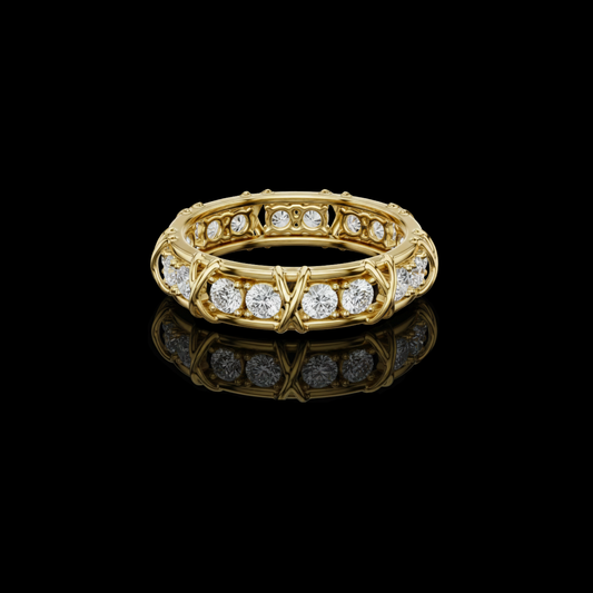 1.17 TCW Timeless Radiance Handcrafted Eternity Ring with Round Cut Lab Grown Diamonds