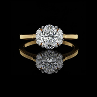 Moissanite Oval Diamond Cluster Wedding Bridal Ring