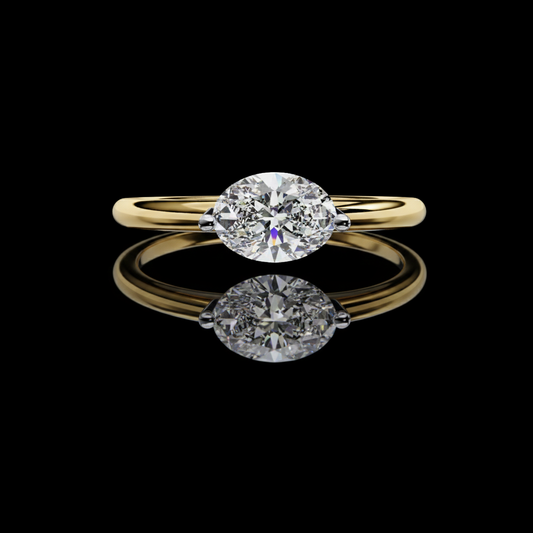 0.86 TCW Shiny Lab Grown Diamond Elegant Oval Cut Solitaire Ring Classic Minimalist Wedding Ring for Her