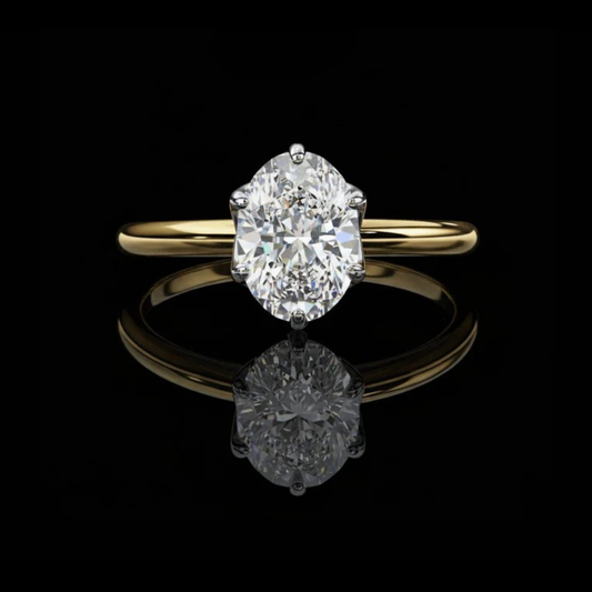 2.72 CT Classic Oval Cut Lab Grown Diamond Minimalist Solitaire Ring Luxury Jewelry