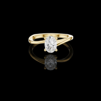 Oval Cut Lab Grown Diamond Twist Solitaire Engagement Ring