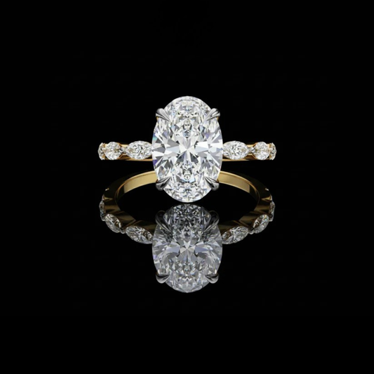 2.56 CT Fantastic Lab Grown Diamond Pure Grace Oval Luxury with Flawless Sparkle Ring for Her