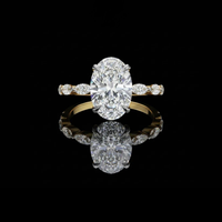 Oval Cut Moissanite Diamond Said Stone Marquise With Eternity Band