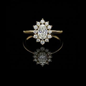 0.36 CT Shimmering Oval Cut Lab Grown Diamond Ring for Special Wedding Day