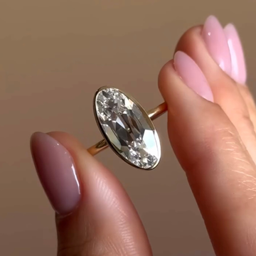 Oval Cut Lab Grown Diamond Bezel Solitaire Ring