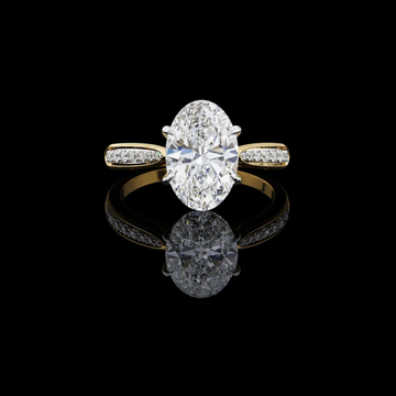 1.88 CT Magnificent Oval-Cut Lab grown Diamond Ring with Pavé Accents for Elevated Elegance