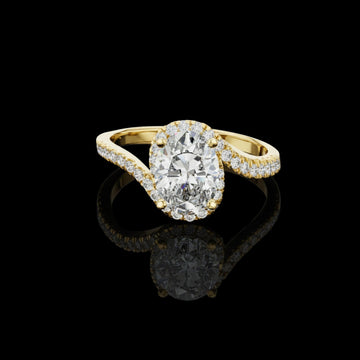 0.70 CT Dazzling Moissanite Oval Cut Diamond Ring For Anniversary Ring