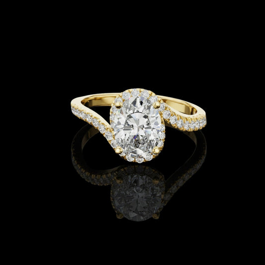 0.70 CT Dazzling Lab Grown Oval Cut Diamond Ring For Anniversary Ring