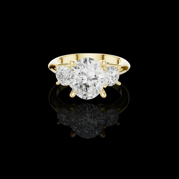 Oval Moissanite Diamond With Round Accents Women Ring