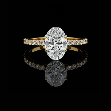 1.20 CT Elegant Oval Cut Lab Grown Diamond Pave Engagement Ring in Solid Gold For Gift