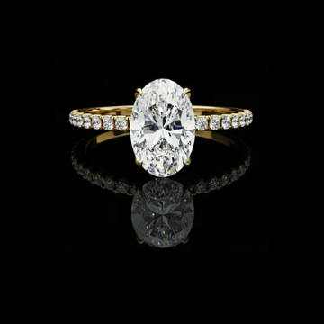 1.20 CT Elegant Oval Cut Pave Band Lab Grown Diamond Bridal Ring with Sparkling Finish