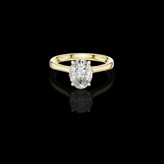 Solitaire Oval Cut Lab Diamond Engagement Ring