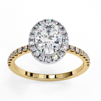 Oval Cut Halo Lab Grown Diamond Ring