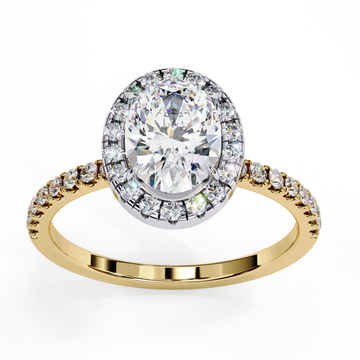 Oval Cut Halo Lab Grown Diamond Ring