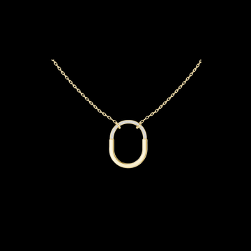 U-Shape Hardware Pattern Statement Charm Featuring Round Moissanite