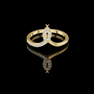 Pave Diamond Snake Bypass Lab Grown Ring