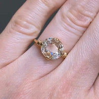 Rose Cut Lab Grown Diamond Solitaire Engagement Ring