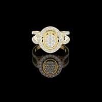 Oval Cluster Diamond Split Shank Lab Grown Engagement Ring