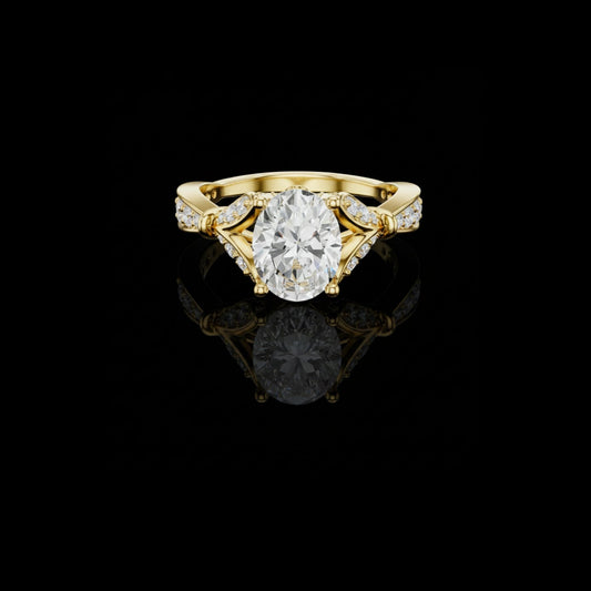 2.00 CT Premium Lab Grown Oval Cut Ring Fine Jewelry For Wedding Bride