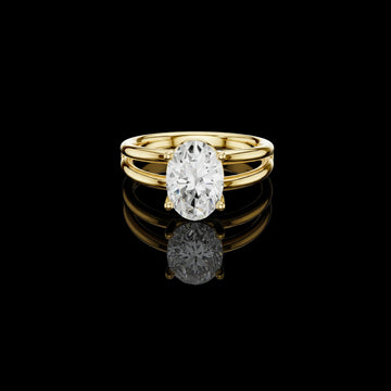 2.00 TCW Elegant Moissanite Oval Cut Diamond Split Shank Minimalist Anniversary Ring