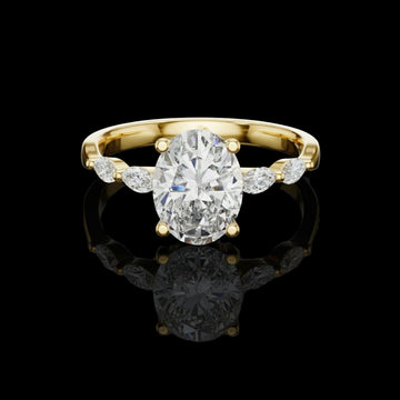 1.00 CT Premium Lab Grown Oval Cut Diamond Ring For Get Together