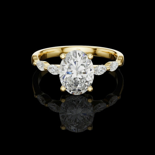 1.00 CT Premium Lab Grown Oval Cut Diamond Ring For Get Together