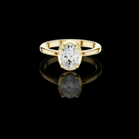 Moissanite Solitaire Ring With Bezel Set Oval Center Diamond