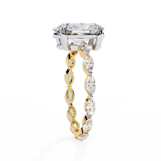 Oval Cut Moissanite Diamond Said Stone Marquise With Eternity Band