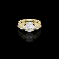 Oval Cut Moissanite Marquise Diamond Bridal Ring Set