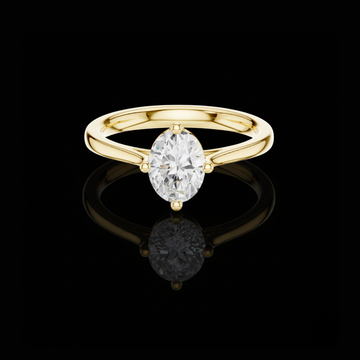 1.12 TCW Sparkling Oval Radiance Lab Grown Diamond Solitaire Ring Elegant Modern Minimalist Engagement Ring For Her