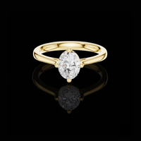 Oval Cut Lab Grown Diamond Solitaire Engagement Ring Four Prong