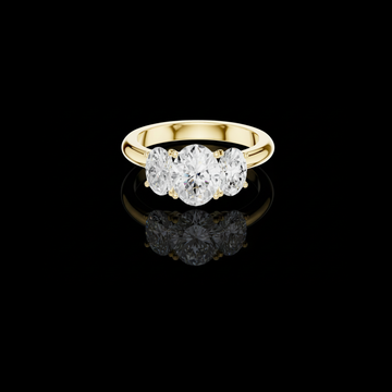 Exclusive Three Stone Oval Lab Grown Diamond Ring